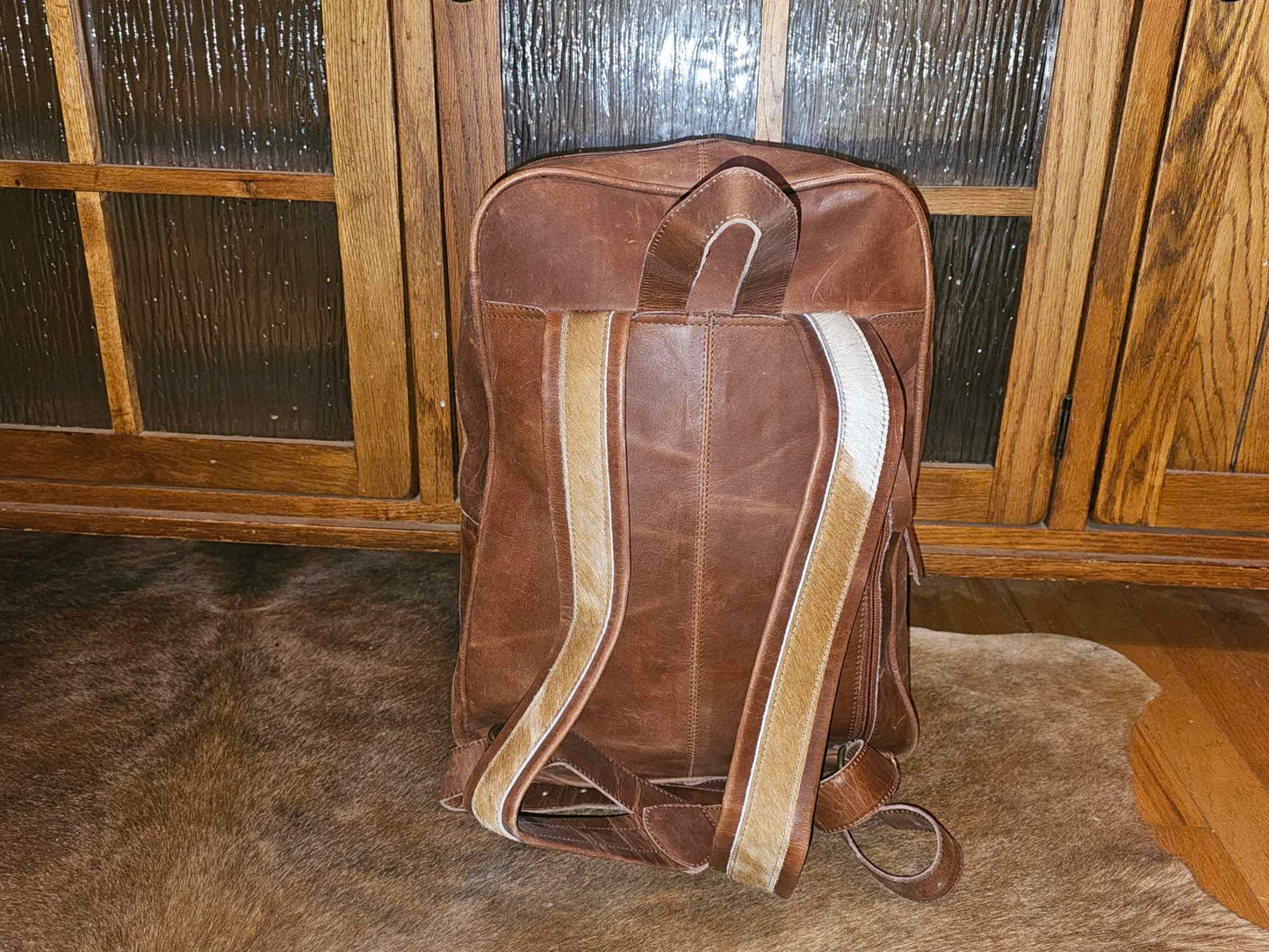 Leather backpack