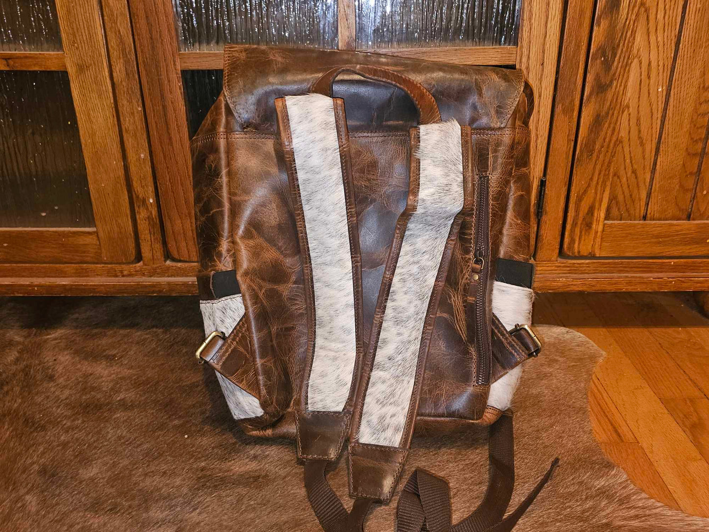 Leather backpack